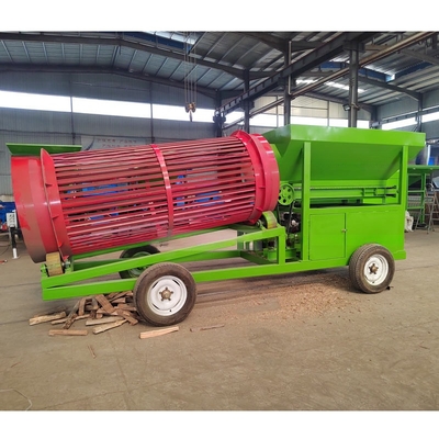 2022 Design Firewood Mobile Trommel Screen με και προσαρμόσιμο μέγεθος εκκένωσης