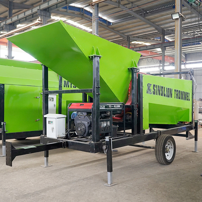 1790 KG Heavy Duty Firewood Screen για εύκολη κινητή ανίχνευση ξύλινων κομματιών Firewood Trommel Screen