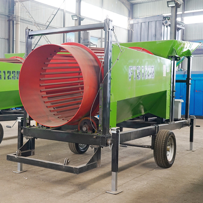 1790 KG Heavy Duty Firewood Screen για εύκολη κινητή ανίχνευση ξύλινων κομματιών Firewood Trommel Screen