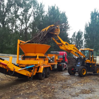 4-6 Blade Diesel Mobile Big Rotary Hopper Φυτικό εργοστάσιο αποκόλλησης δέντρων