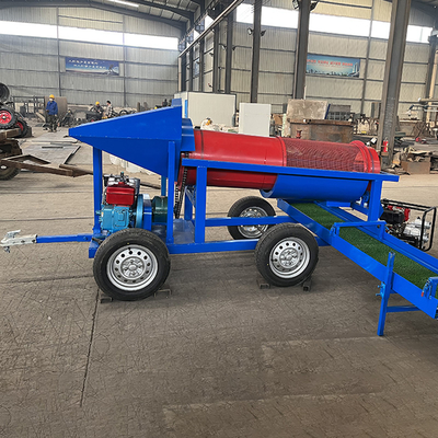 3KW Mobile Mini Alluvial Gold Wash Plant Machine Gold Washing Trommel Screen με 3