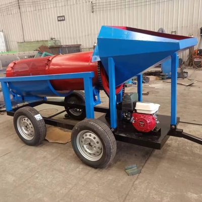 3KW Mobile Mini Alluvial Gold Wash Plant Machine Gold Washing Trommel Screen με 3