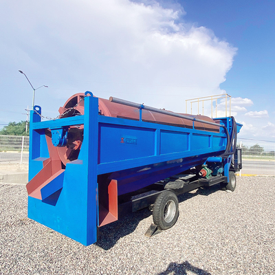 50-500 τόνοι ανά ώρα χωρητικότητα Χρυσό Panning Trommel Machine με Trommel Screen σε κίτρινο