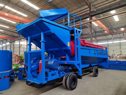 8000*2200*4000 Gold Mobile Trommel Screen Machine Wash Plant με μακρά διάρκεια ζωής