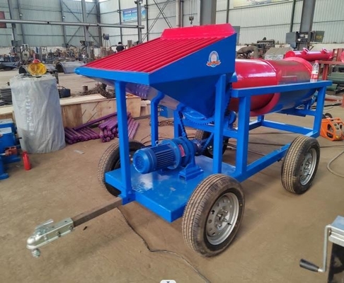 Μεταφορτωτό Trommel Gold Mining Machine για τον διαχωρισμό του χρυσού από την αμμώδη άμμο 400 KG χωρητικότητα