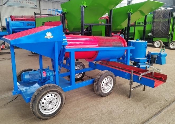 Μεταφορτωτό Trommel Gold Mining Machine για τον διαχωρισμό του χρυσού από την αμμώδη άμμο 400 KG χωρητικότητα