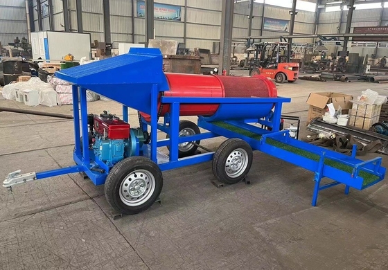 Μεταφορτωτό Trommel Gold Mining Machine για τον διαχωρισμό του χρυσού από την αμμώδη άμμο 400 KG χωρητικότητα
