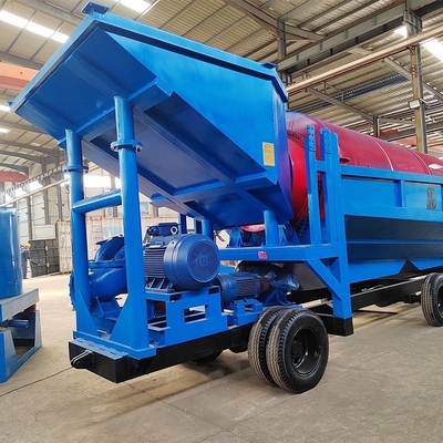Κινητή πλυντική μηχανή Trommel Screen Mineral Gold Diamond με χωρητικότητα 80-150t/h