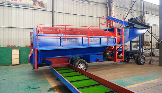 Φιλικό προς το χρήστη σχεδιασμό Gold Trommel Screen Scrubber Machine για πλύση μεγάλης κλίμακας