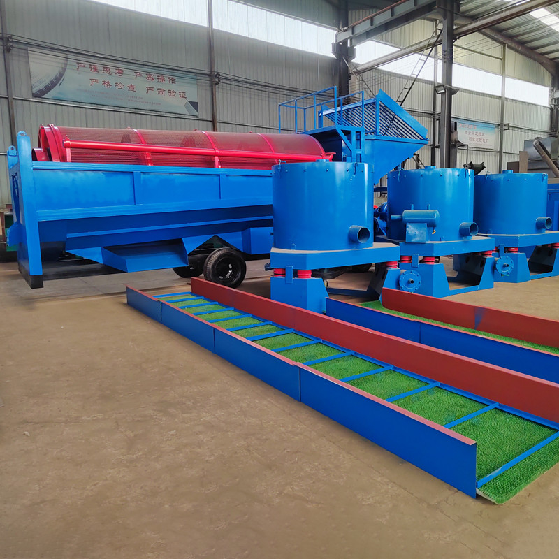50-500 τόνοι ανά ώρα χωρητικότητα Χρυσό Panning Trommel Machine με Trommel Screen σε κίτρινο